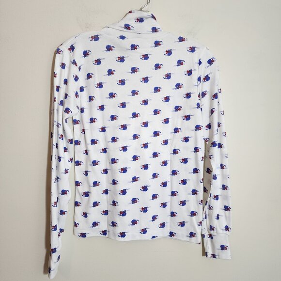 Vintage Cutty Rock Purple cat with red scarf print turtleneck woman's size small - Picture 3 of 11